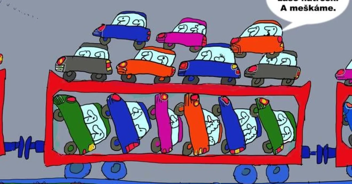 Lacné vlaky v novej karikatúre dňa zachytávajú dopravné témy
