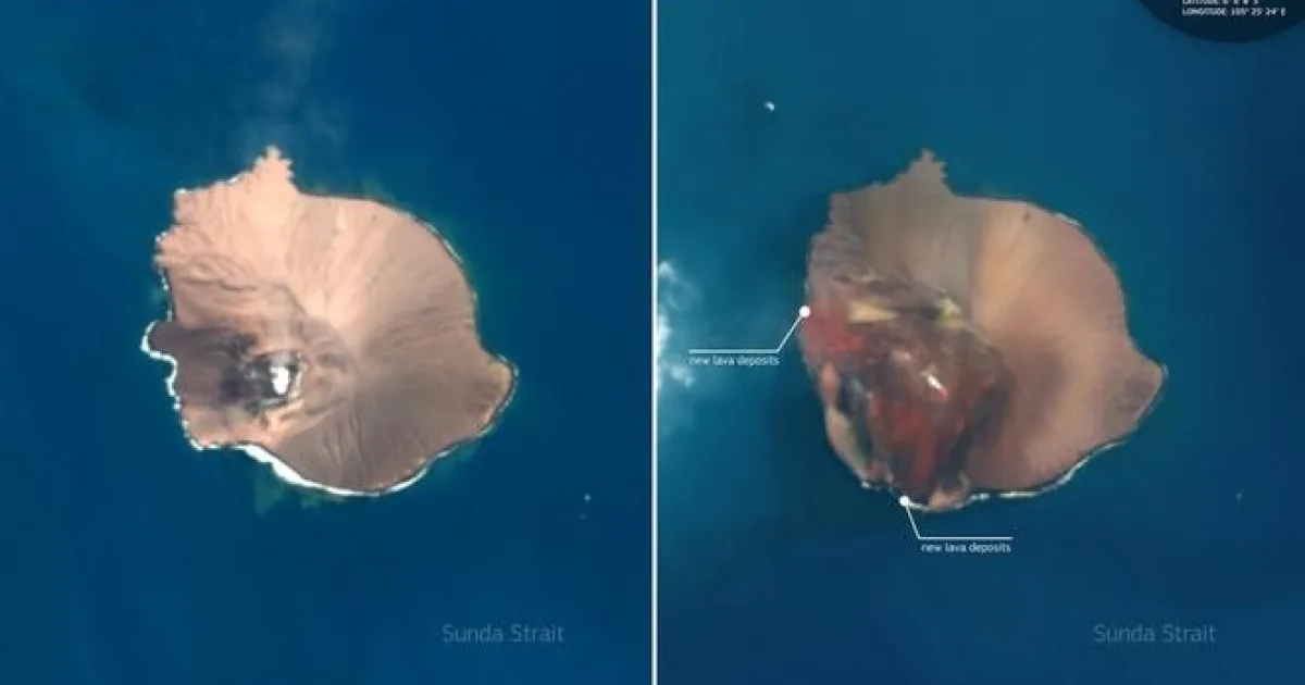 Po erupcii indonézskej sopky Anak Krakatau vznikli dva nové ostrovy