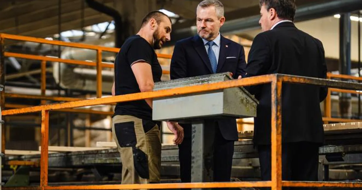 Prezident pri 20. výročí navštívil spoločnosť myWood Polomka Timber
